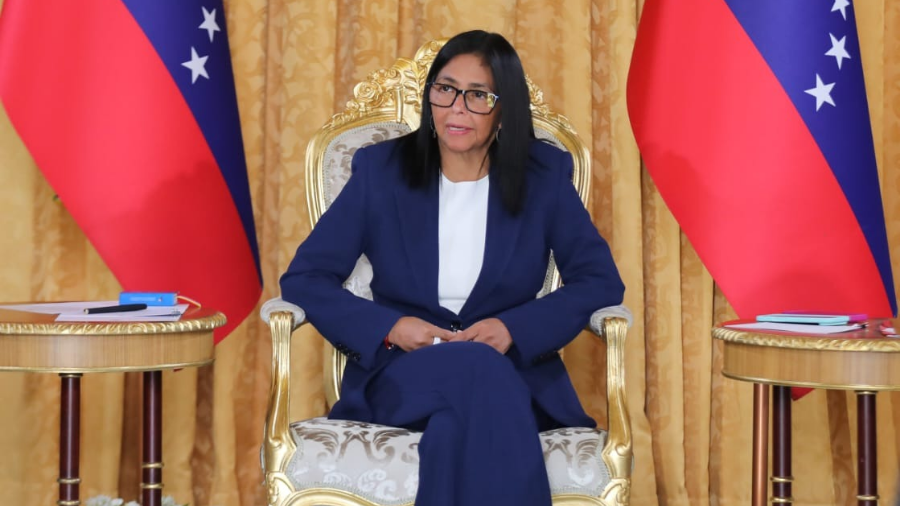 Delcy Rodríguez durante una intervención pública sobre la Ley de Amnistía en Venezuela y su impacto político