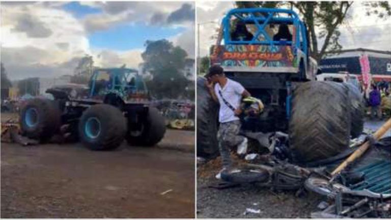 Camión monstruo fuera de control embiste a espectadores durante evento en Popayán Colombia